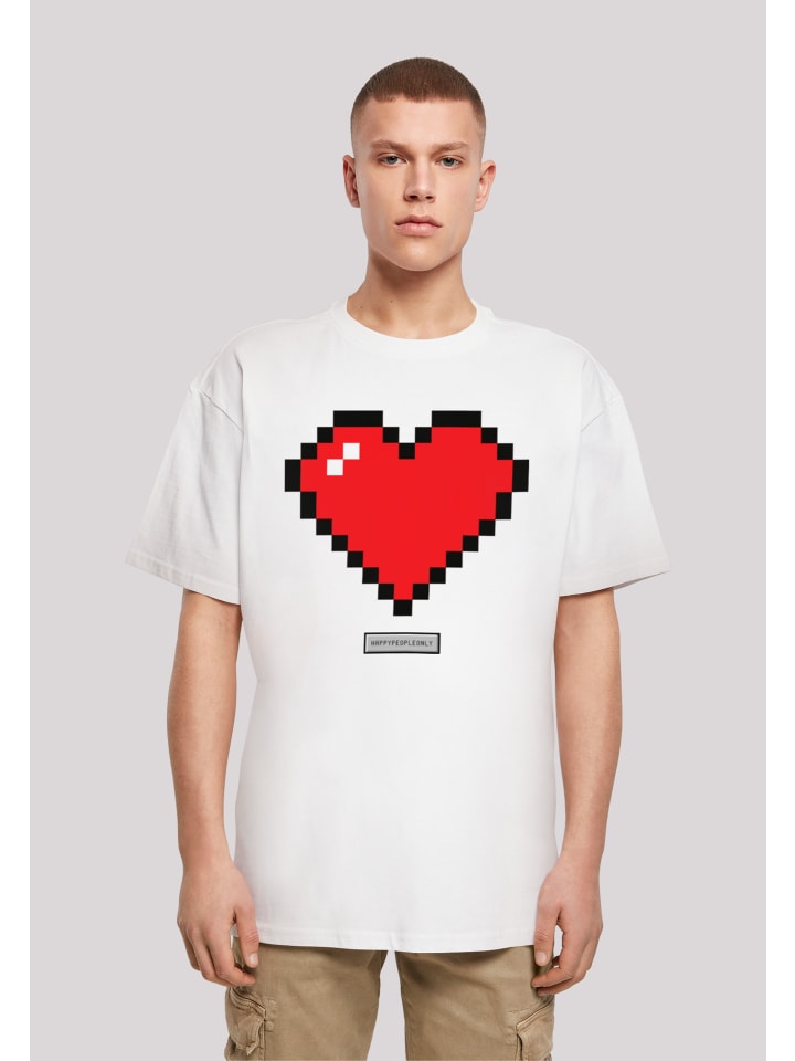 F4NT4STIC T-Shirt Pixel Herz Good Vibes Happy People in weiß günstig kaufen  | limango