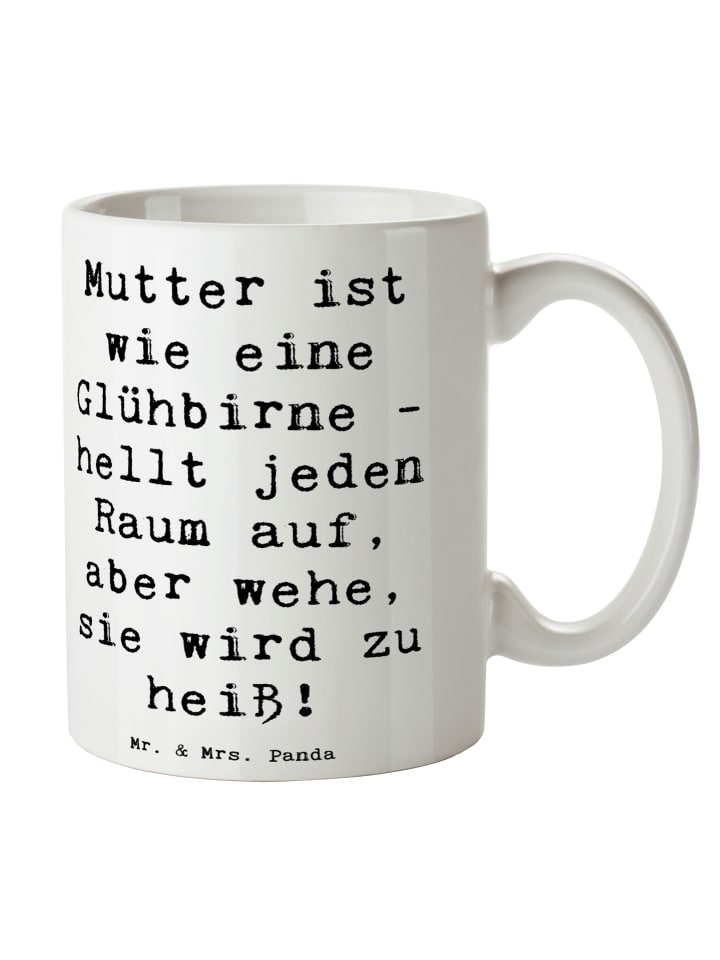 Tasse Mutter Glühbirne mit Spruch in Weiß