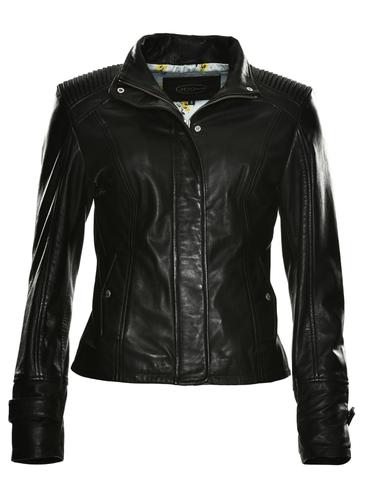 Lederjacke mit kurzem Stehkragen 31020360 in schwarz