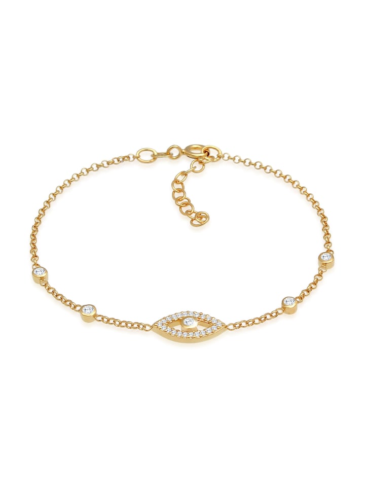 Armband 925 Sterling Silber Evil Eye in Gold