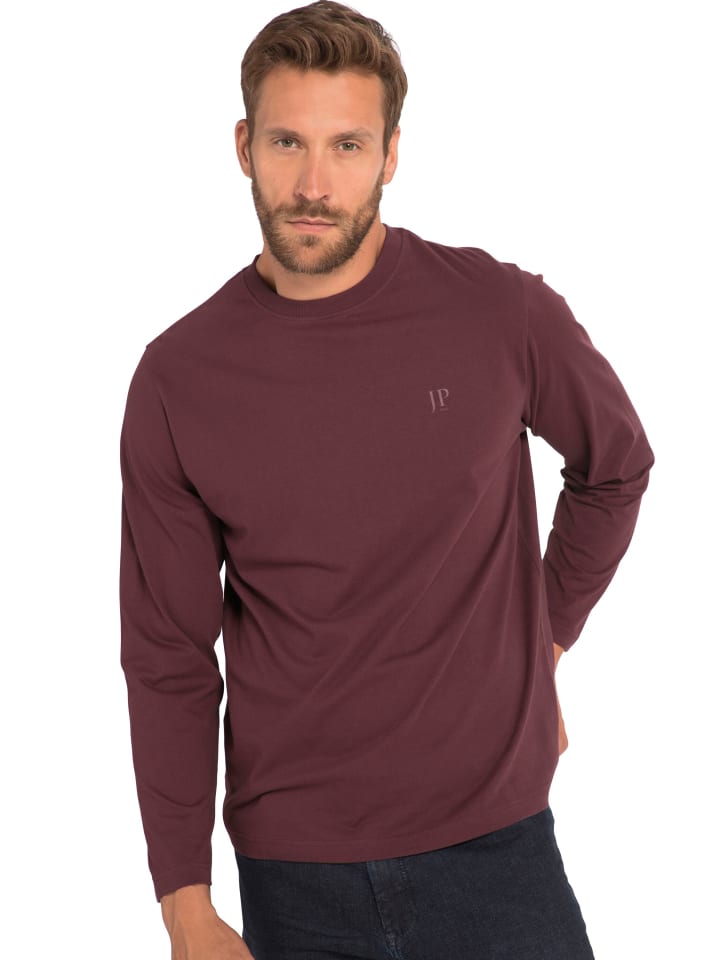 Kurzarm T-Shirt in dunkel weinrot