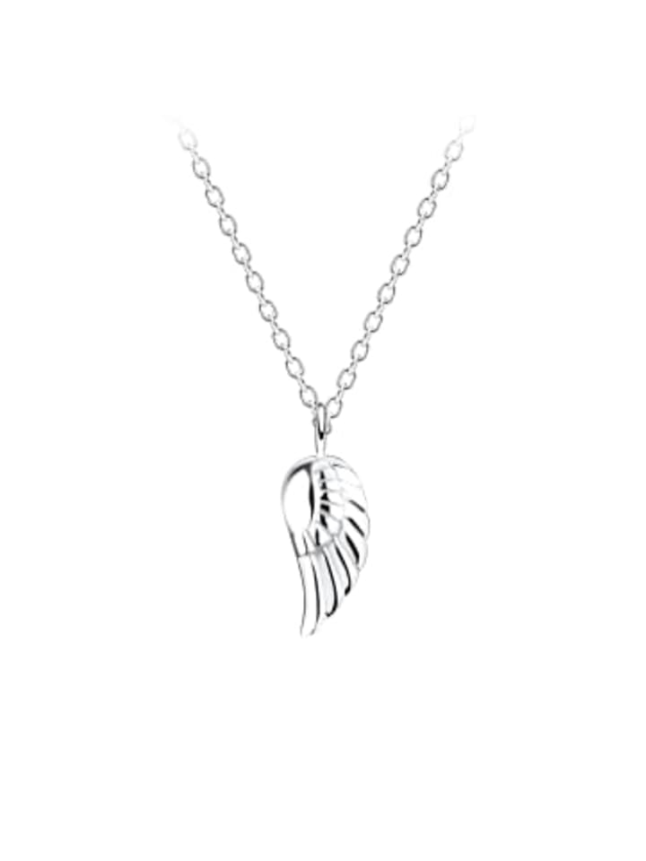 Kette mit Anhänger ENGELSFLÜGEL in 925 Sterling Silber, 2-tlg. in silber