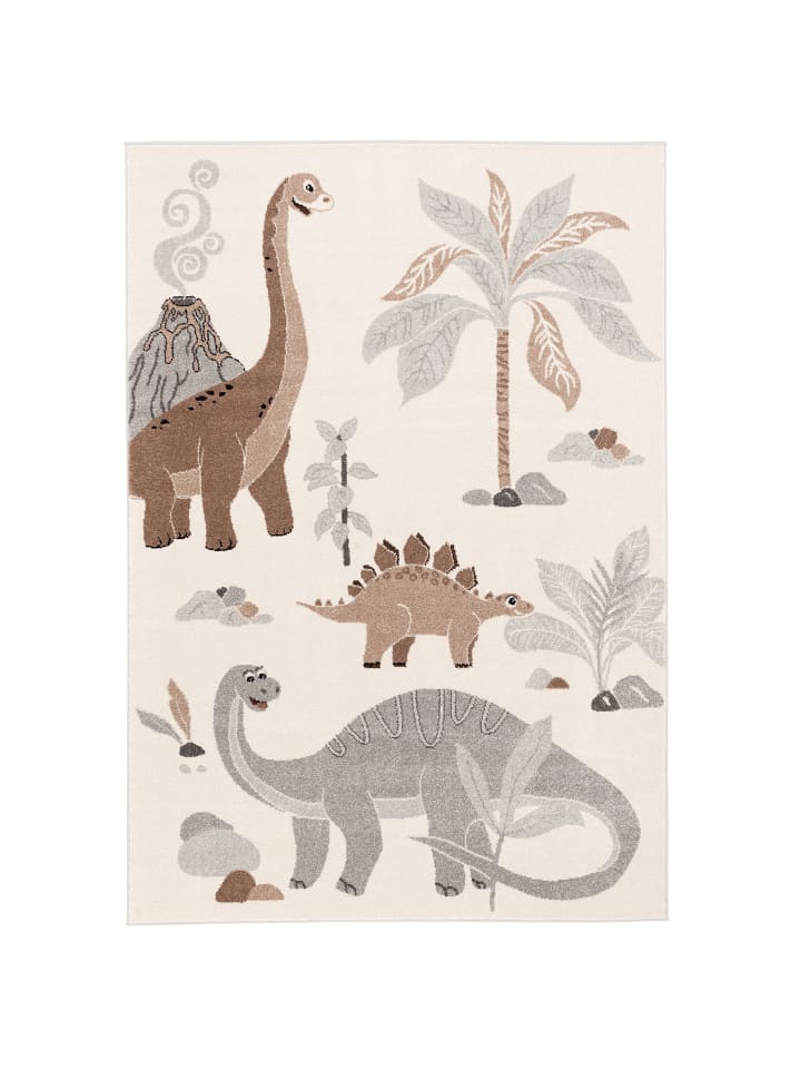Kinderteppich Softstar Kids Dinowelt in grau