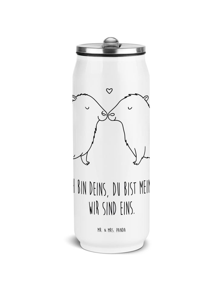 Trinkflasche Capybara Liebe mit Spruch in Weiß