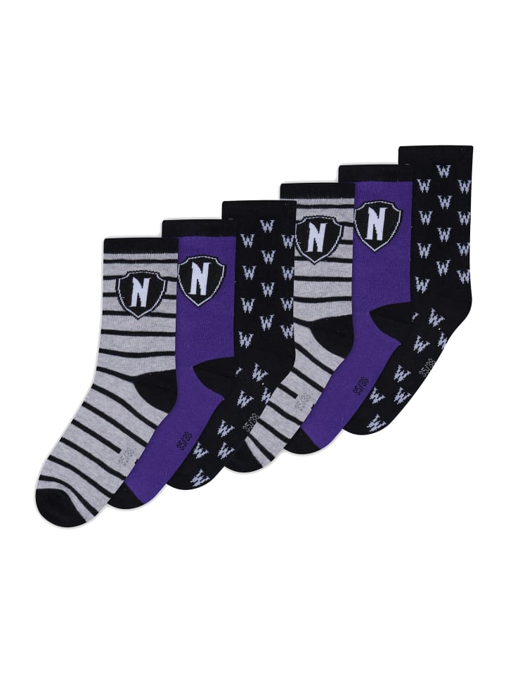 6er-Set: Socken Wednesday in Mehrfarbig