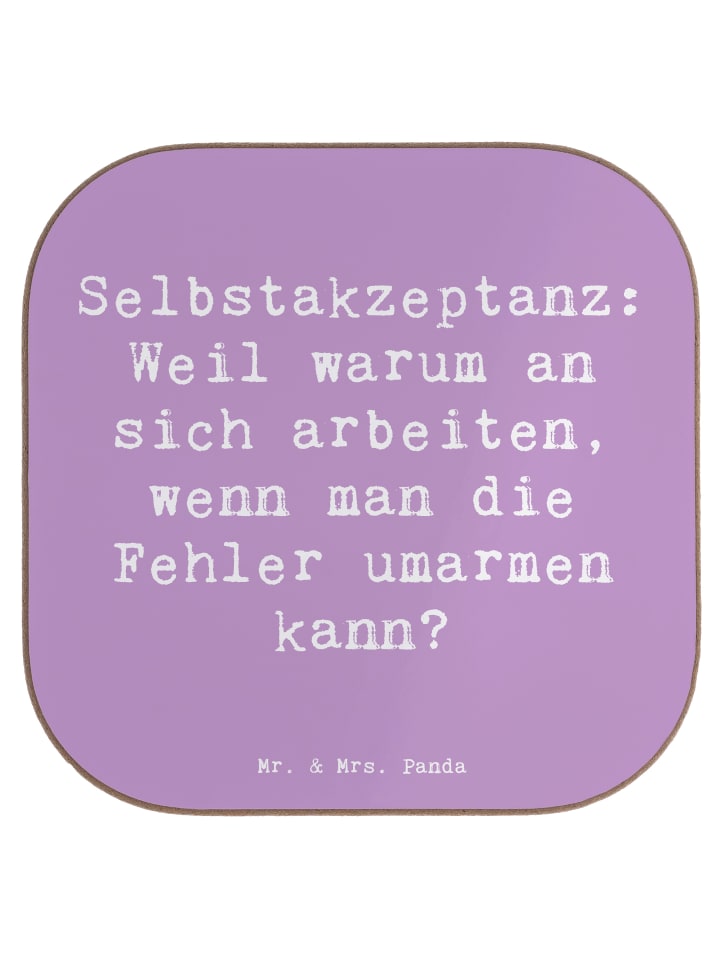Glas-Untersetzer Spruch Selbstakzeptanz Umarmen... in Lavendeltraum