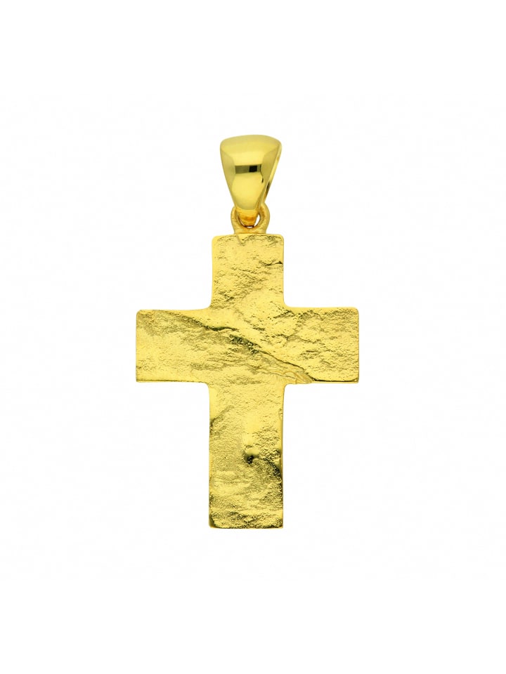 Damen & Herren 333 Gold Kreuz Anhänger in gold