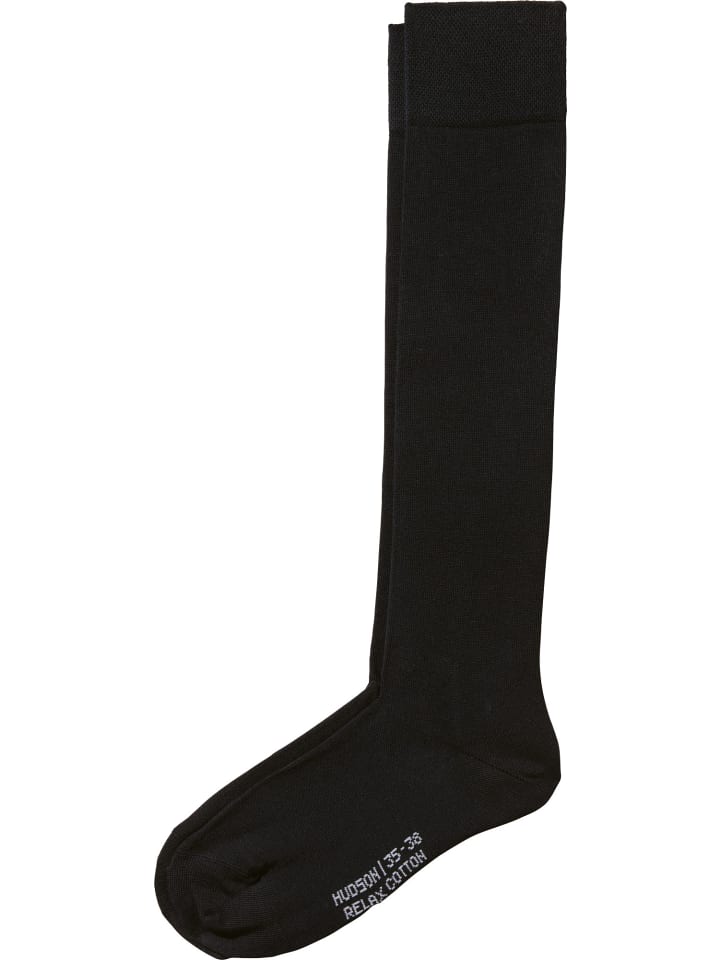 Baumwolle Kniestrümpfe 1 Paar Relax Cotton in schwarz