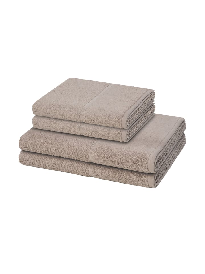 2 X Handtuch 2 X Duschtuch im Set Pearl in Graphite