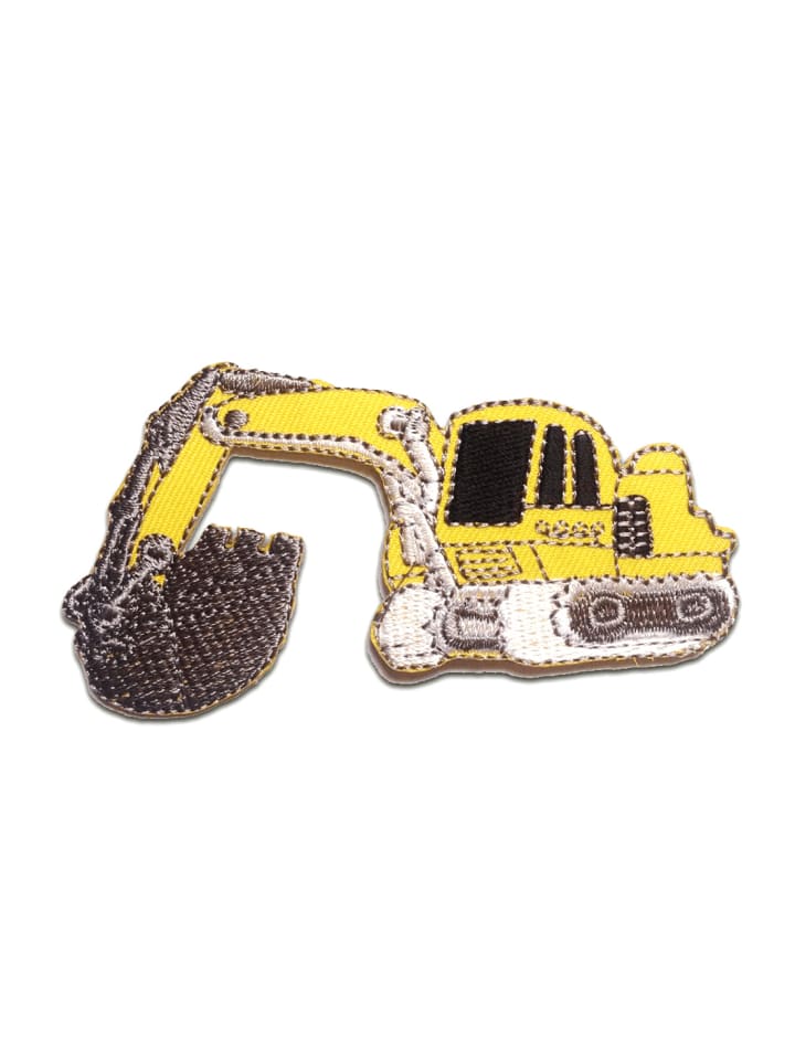 Bagger Auto KinderApplikation Bügelbild inGelb
