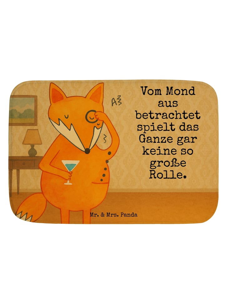 Badezimmermatte Fuchs Lord Design mit Spruch in Weiß