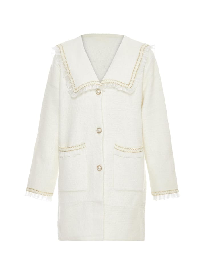 Women Strickjacke in Wollweiss