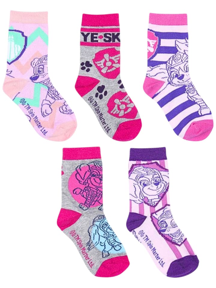 5er - Pack Kindersocken Paw Patrol im Kulturbeutel in Bunt