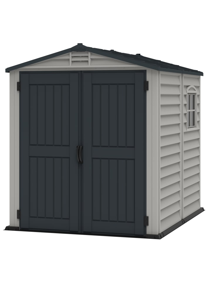 Kunststoff Gerätehaus 186x190 Gartenhaus Drehtüren in Grau