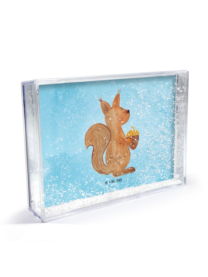 Schneeflocken-Rahmen Eichhörnchen Weihnachten o... in Eisblau