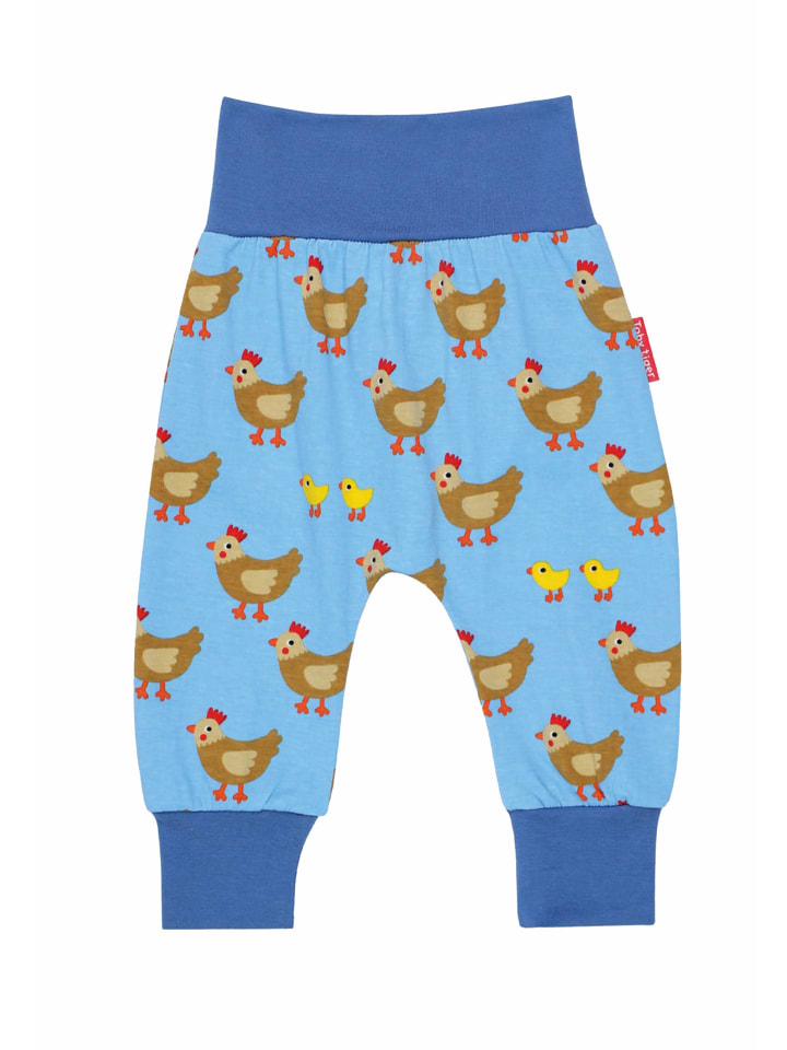 Hose mit Hühner Print in blau