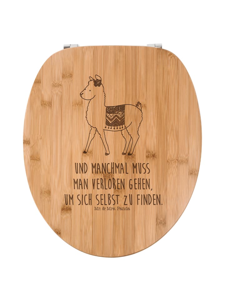 WC Brille Alpaka Stolz mit Spruch in Transparent