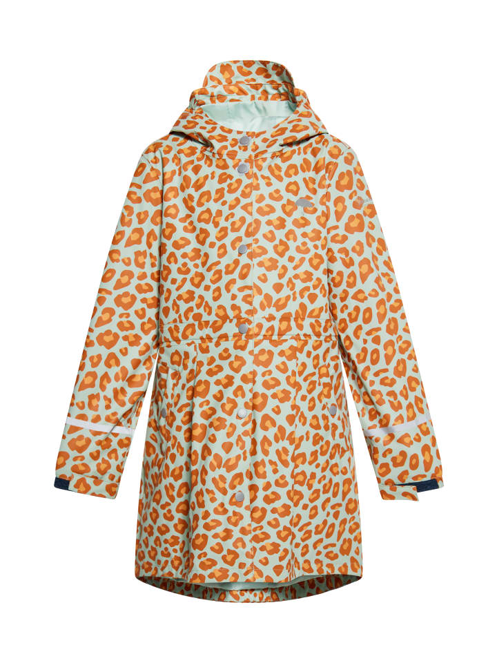 Mädchen Regenparka in Pastellmint Orange Leo