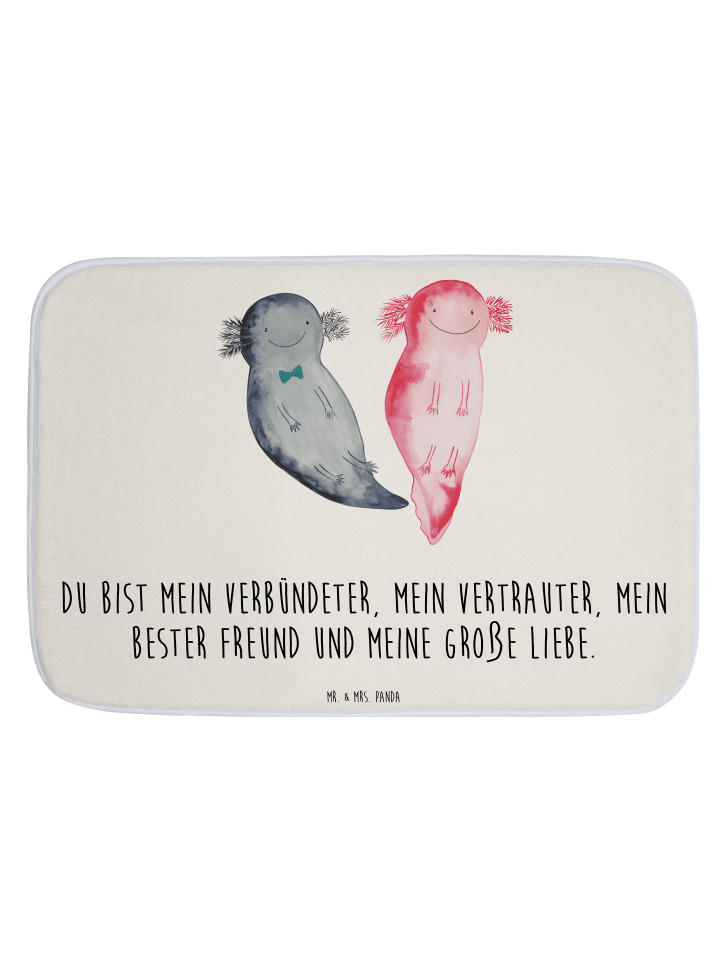 Badevorleger Axolotl Freundin mit Spruch in Weiß
