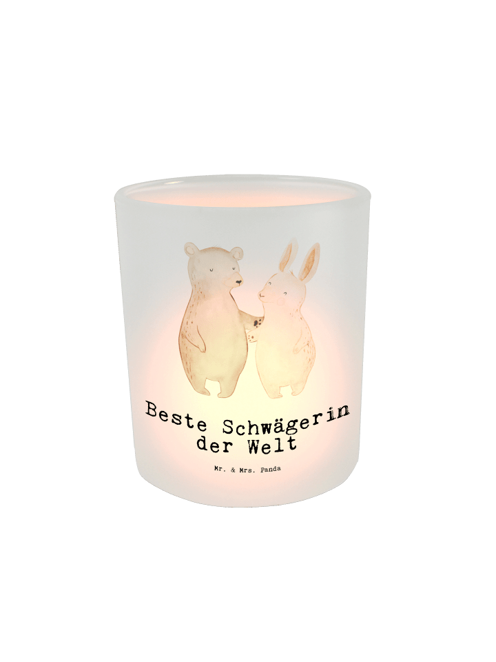 Teelichthalter Hase Beste Schwägerin der Welt m... in Transparent