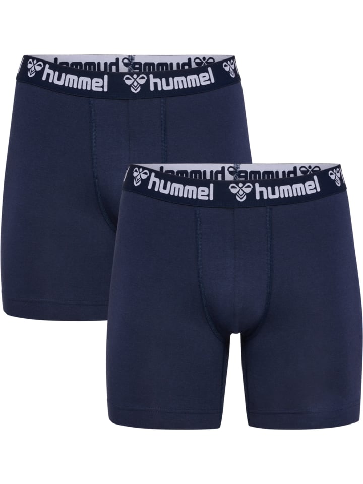2-er Pack Retro Boxershorts Trunks Set Unterwäsche HMLBOXERS in Blau