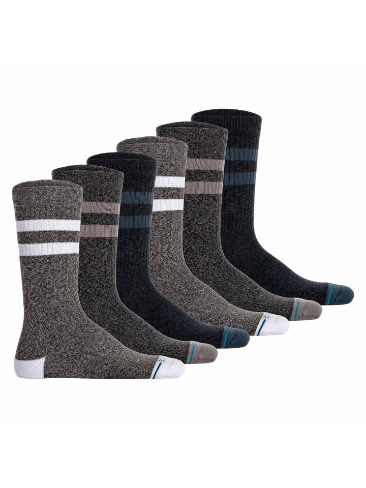 Socken 6er Pack in Grau/Blau/Grün