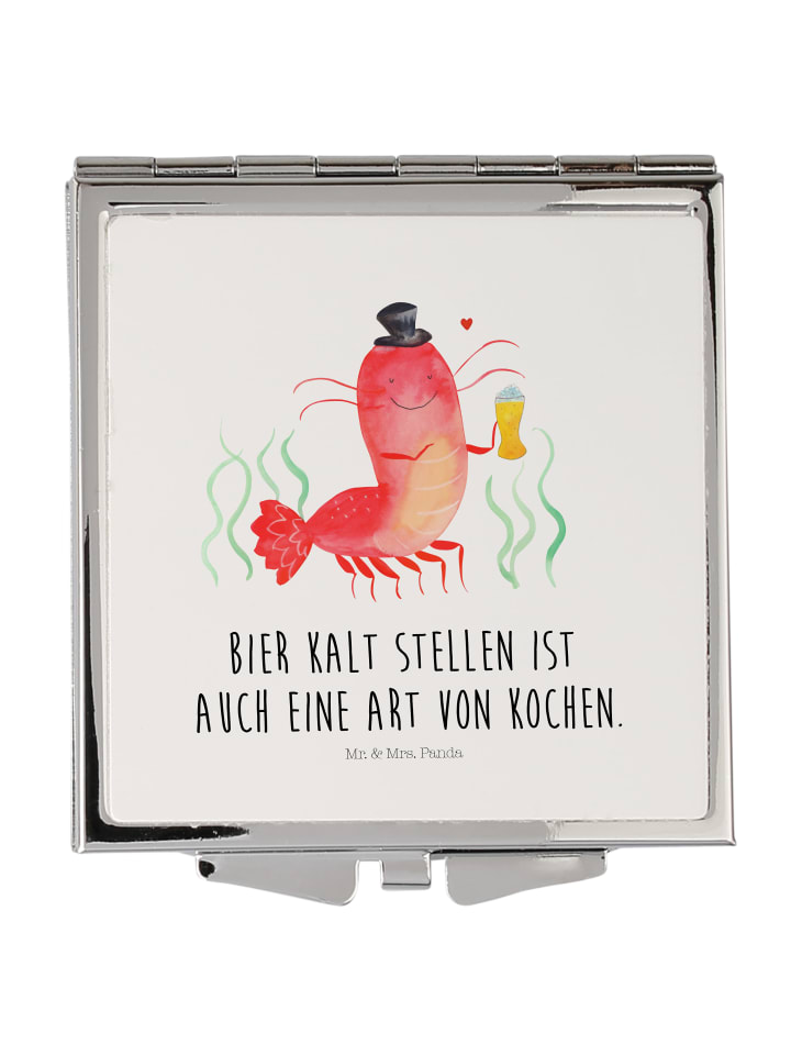 Schminkspiegel Hummer Weizen mit Spruch in Weiß