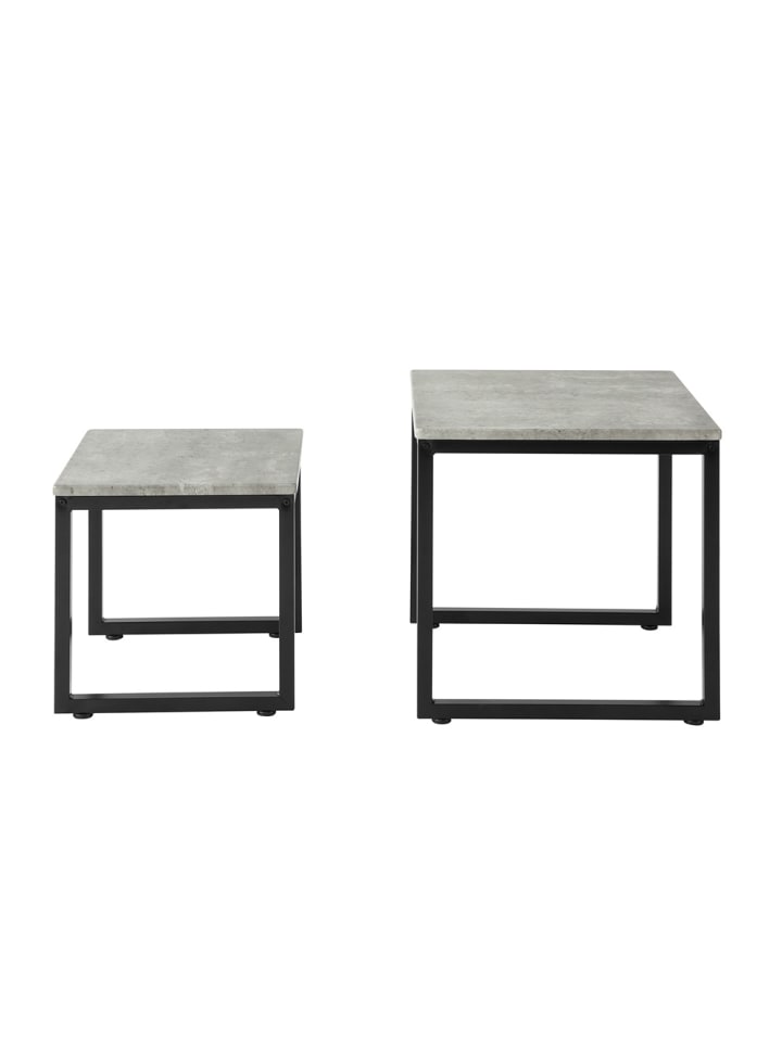 Couchtisch-Set in Mattbeton-Grau - (W) 50 x (H) 50 x (L) 50 cm