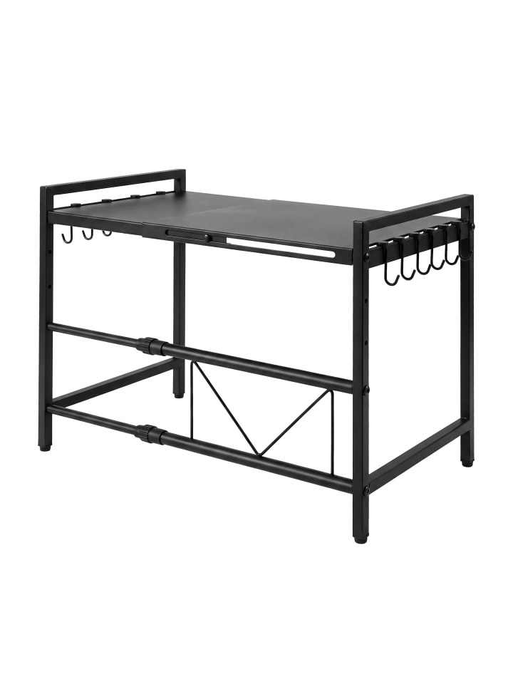 Mikrowellenregal in Schwarz – (B)32 x (H)43,5 x (T)40 cm