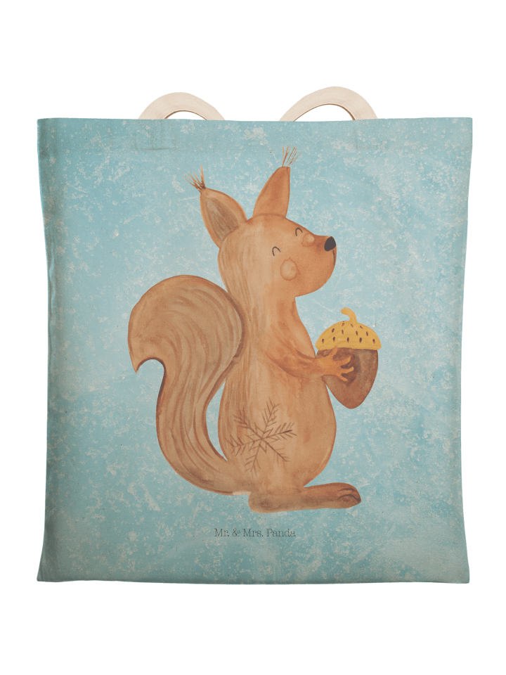 Shopper Eichhörnchen Weihnachtszeit ohne Spruch in Eisblau