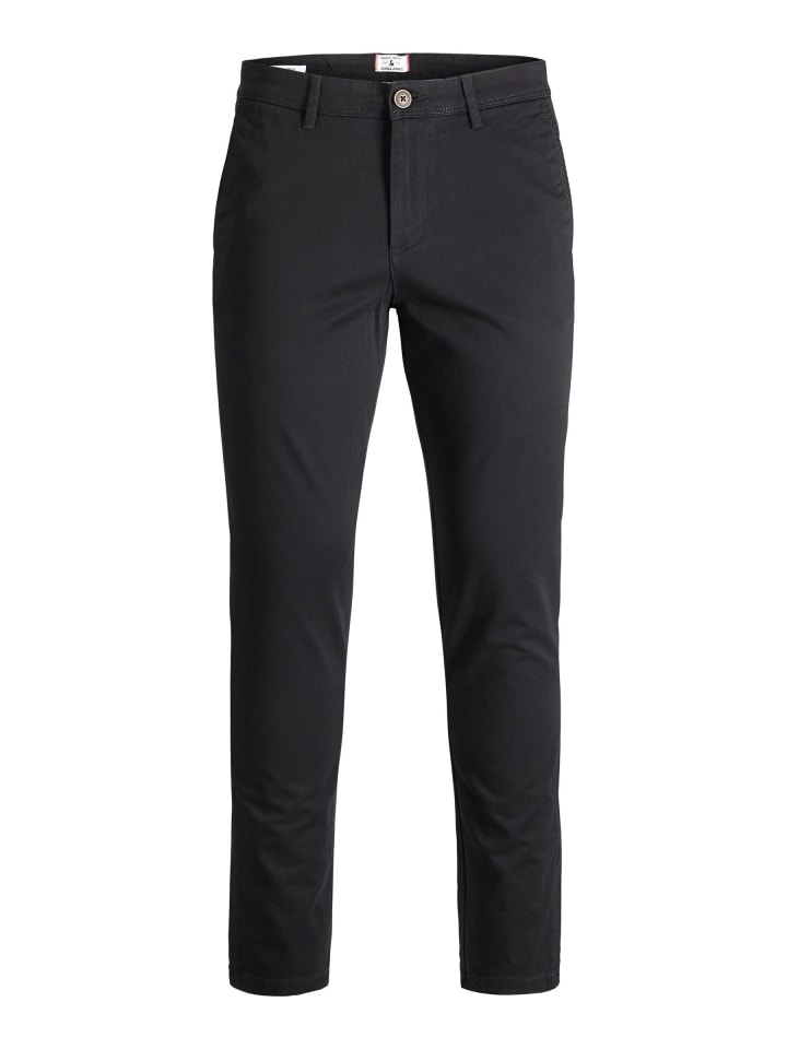 Baumwolle Stoffhose Chino JPSTMARCO in Schwarz