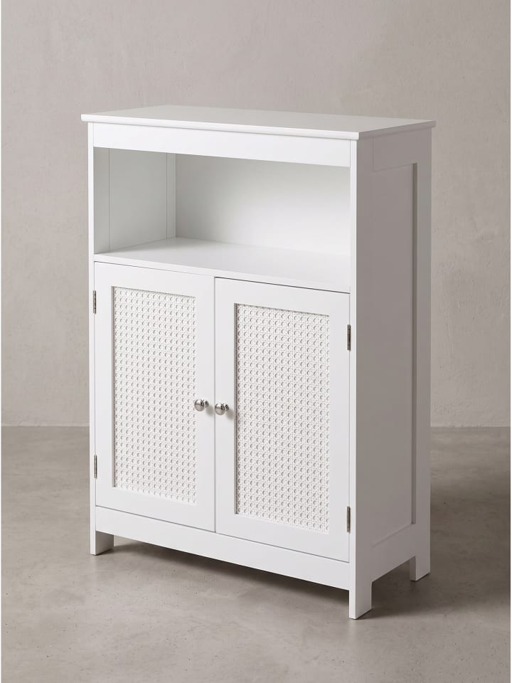 Badschrank rechteckig, lackiertes MDF, 2 Türen, Landhaus