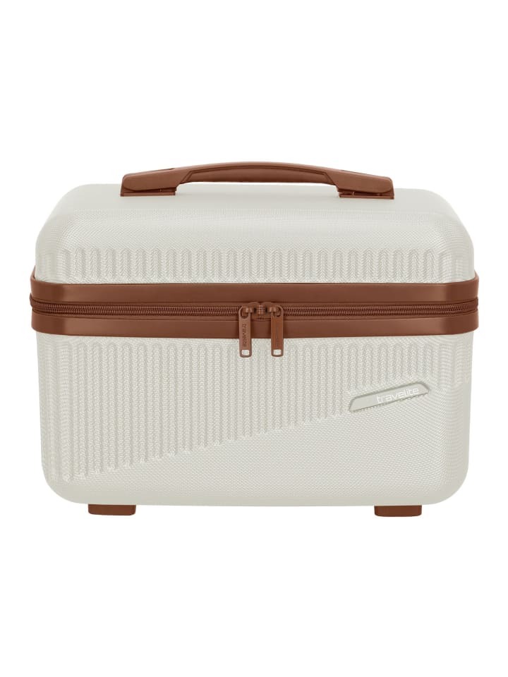 Bali Beautycase 36 cm weiss-cognac