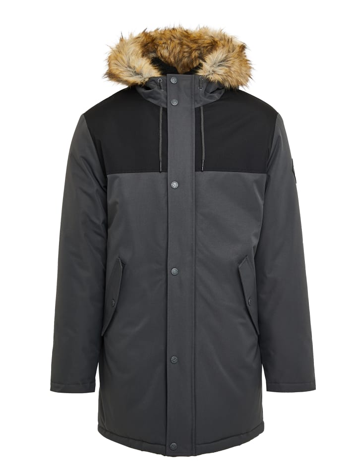 Winterjacke THB Jacket Parkston in Black /Charcoal