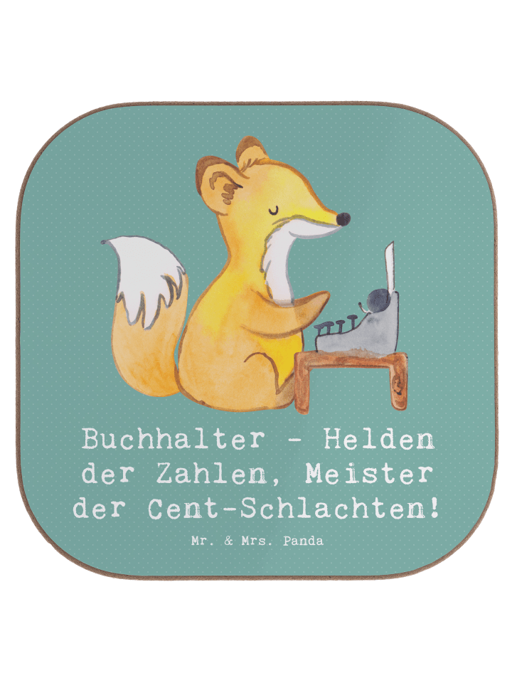 Untersetzer Buchhalter Helden mit Spruch in Meeresbrise