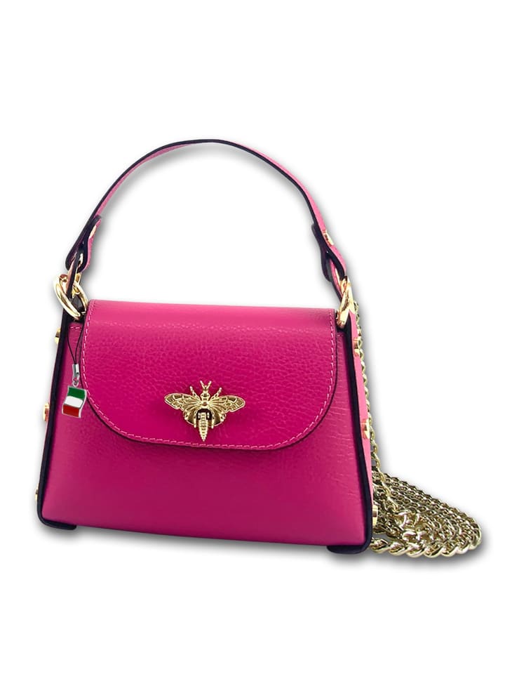 Leder Umhängetasche Florence Tasche pink, fuchsia ca. 19cm