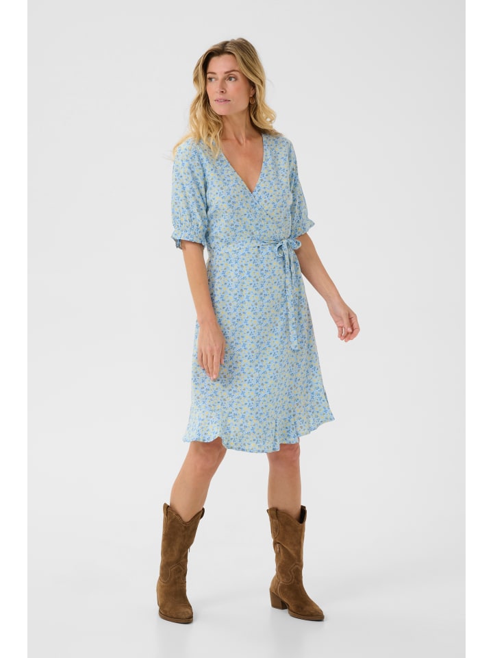 Kleid CRTiah Feminine in Blue Yellow Small Floral
