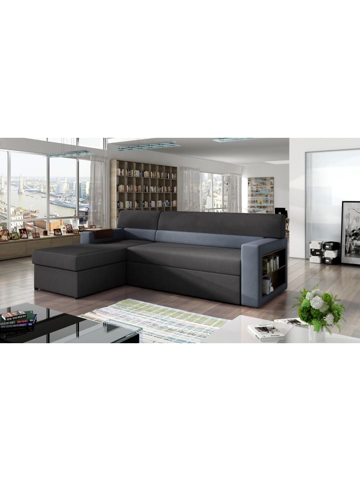 Narkos Recamiere Links in Asphalt - (L) 160 x (B) 250 x (H) 85 cm