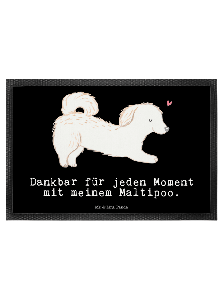 Fußmatte Maltipoo Moment mit Spruch in Schwarz