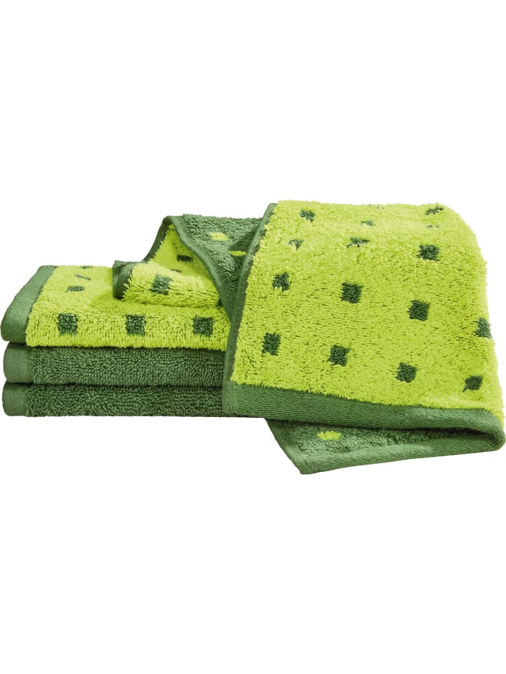 Frottier, Jacquard Gästetuch im 4er-Pack Sigmaringen in apfelgrün