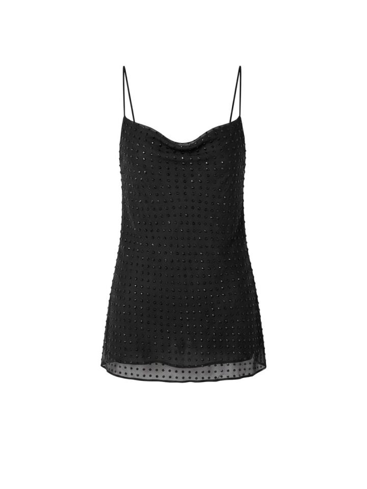 Schwarz Polyester Damen Tank