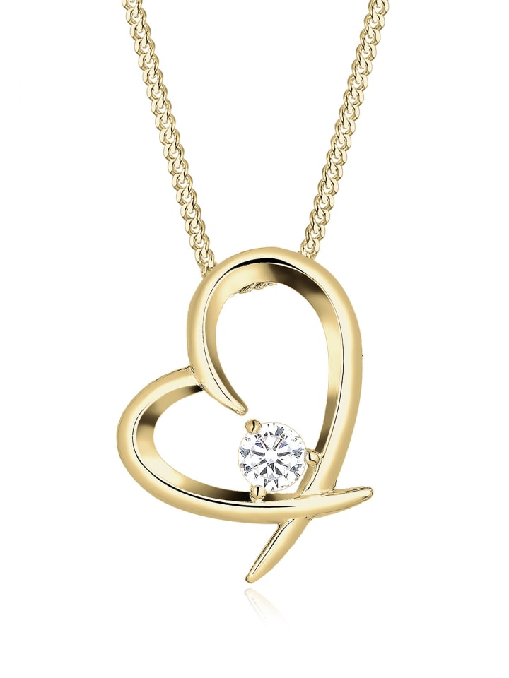 Halskette 925 Sterling Silber Herz in Gold