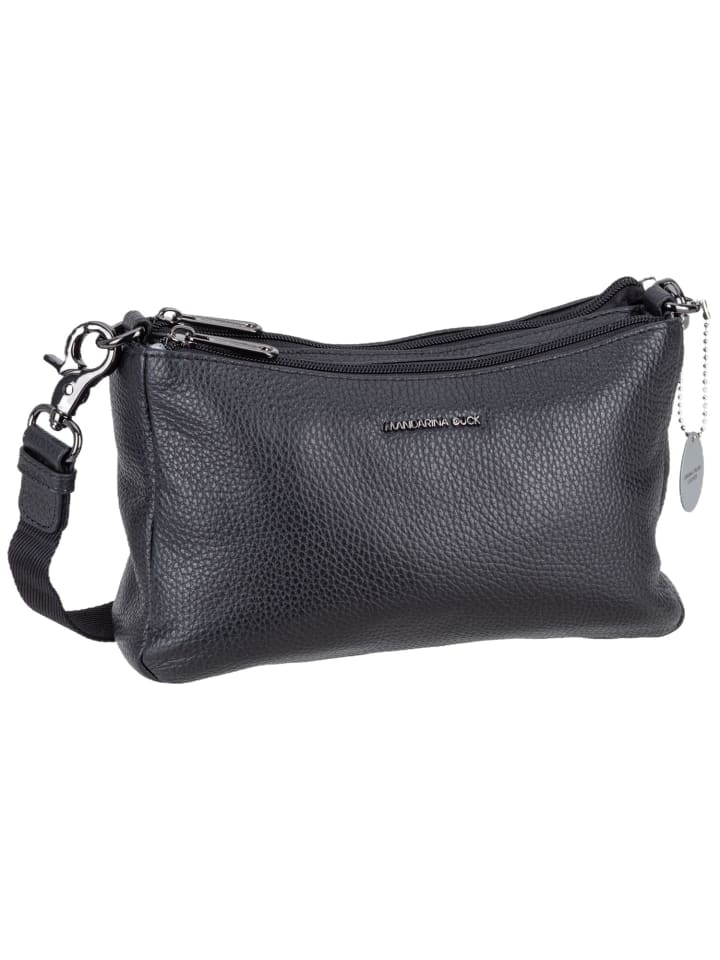 Bodybag Mellow Leather Double Zipped FZTA8 in Nero