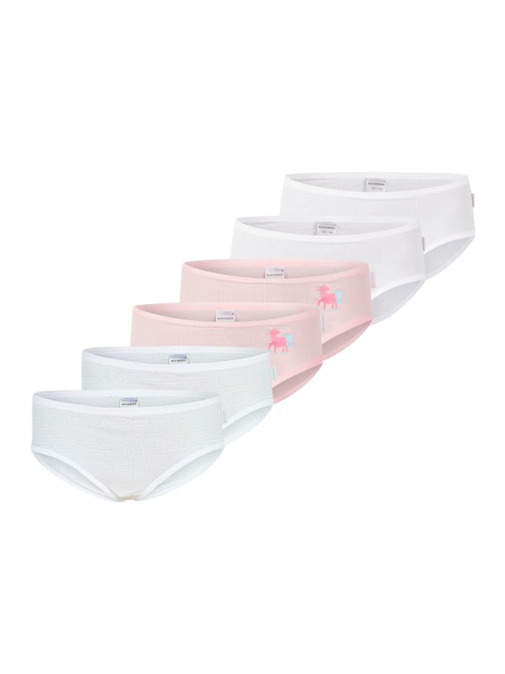 Slip Kids Girls Feinripp Cotton in Weiß / Rosa