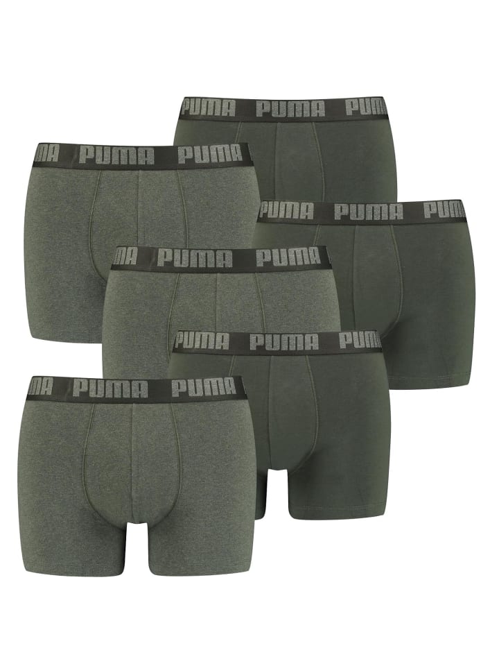 Boxershorts PUMA BASIC BOXER 6P in 038 - Green Melange