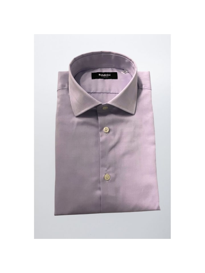 Lila Baumwolle Herren Hemd
