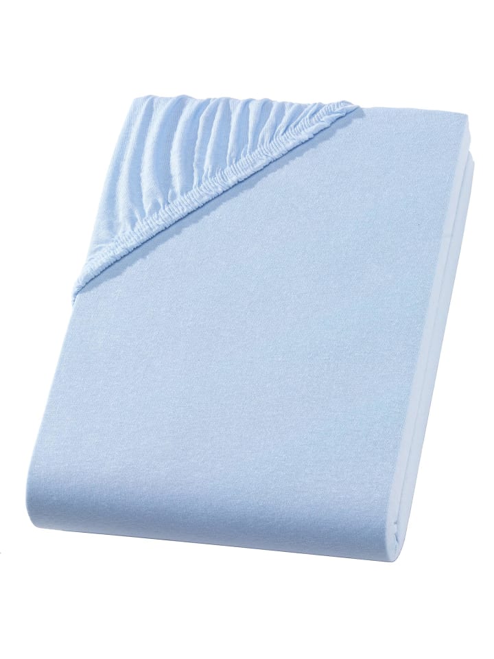 Jersey Spannbettlaken in Hellblau
