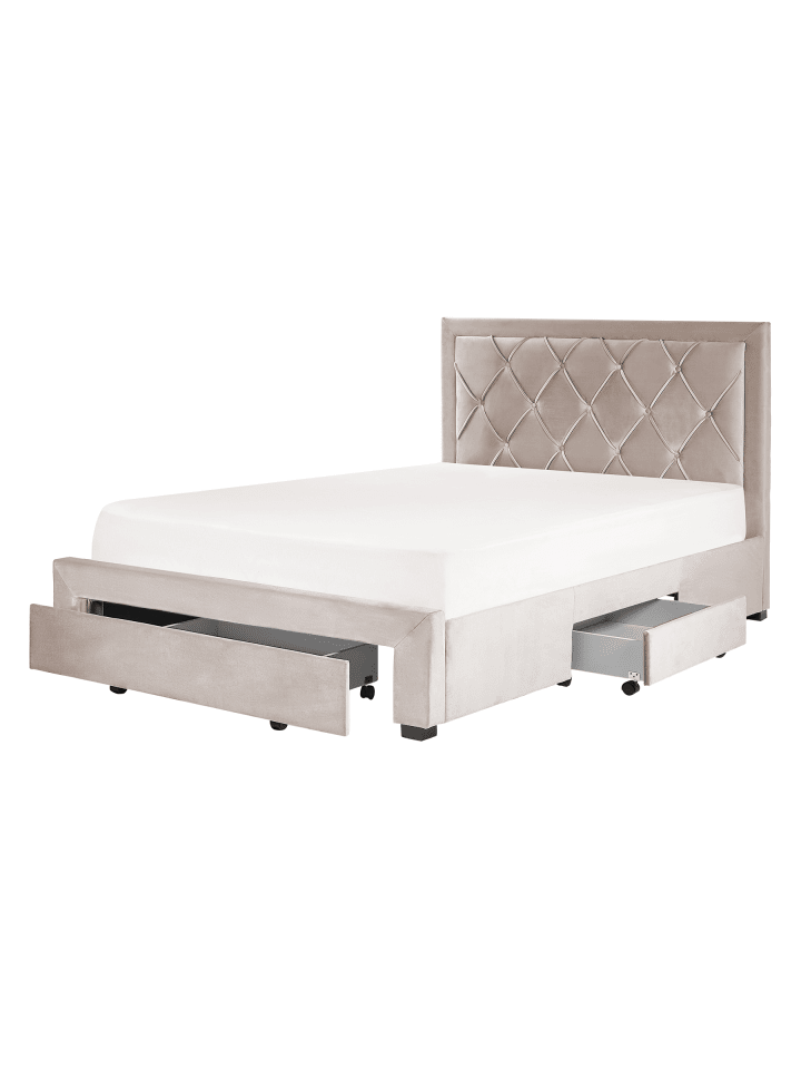 5-tlg Doppelbett LIEVIN in Beige