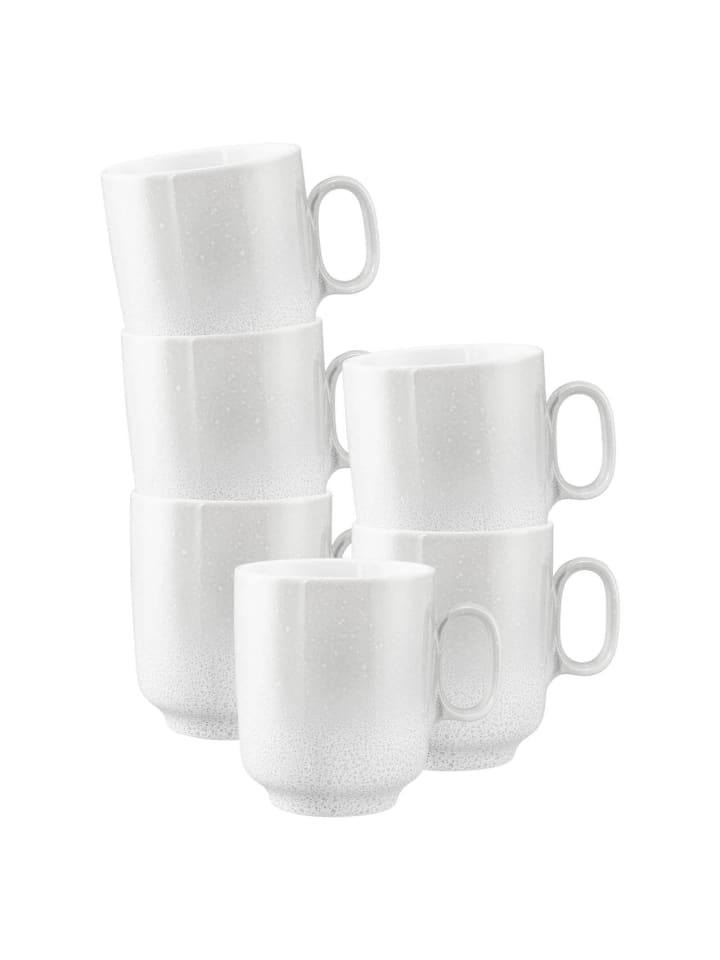 6er Set Henkelbecher Sento Home in Aura White 400 ml