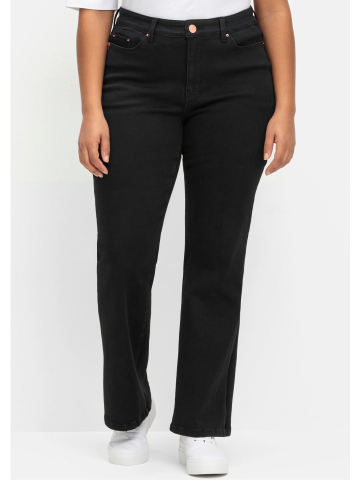 Bootcut-Jeans in black denim